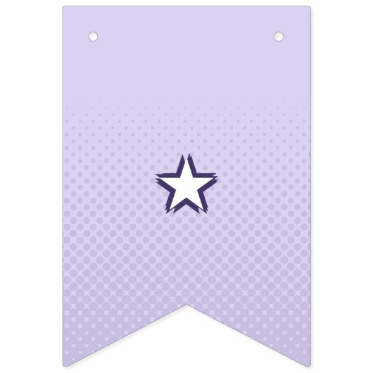 第1期かわいいラベンダーパープルファンキーレタリング バンティングフラッグ (第2の旗)