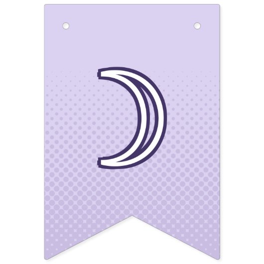 第1期かわいいラベンダーパープルファンキーレタリング バンティングフラッグ (第1の旗)