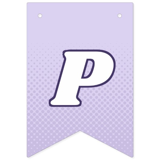 第1期かわいいラベンダーパープルファンキーレタリング バンティングフラッグ (第3の旗)