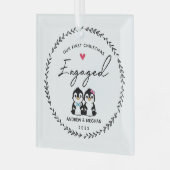 第1期クリスマスペンギン婚約したギン ガラスオーナメント (正面左)