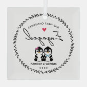 第1期クリスマスペンギン婚約したギン ガラスオーナメント (裏面)