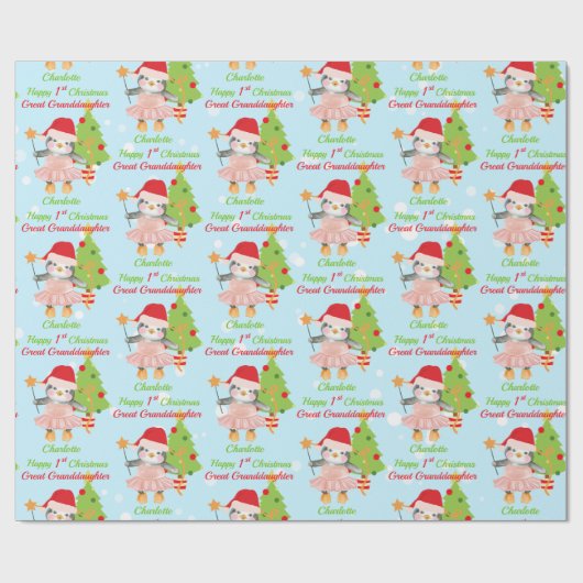 第1期クリスマス素晴らし孫娘ペンギン ラッピングペーパー (フラット)