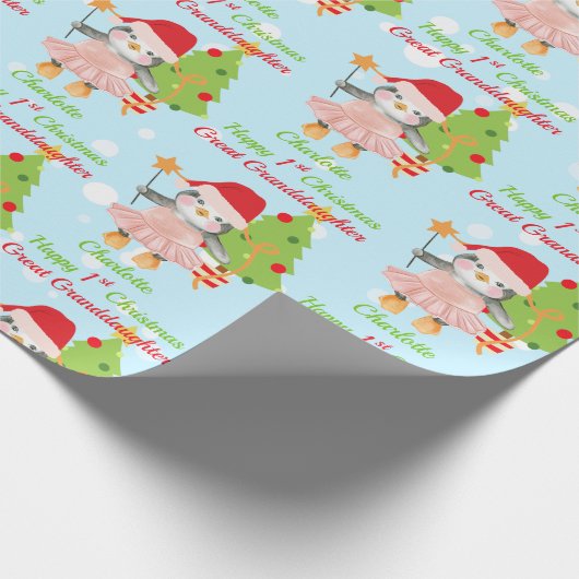 第1期クリスマス素晴らし孫娘ペンギン ラッピングペーパー (角)