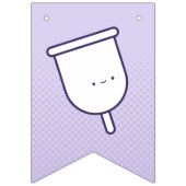 第1期パステルパープルかわいいタンポン柄 バンティングフラッグ (第3の旗)