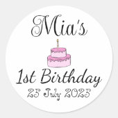 第1期パーソナライズされた生誕生会のお願い ラウンドシール (正面)