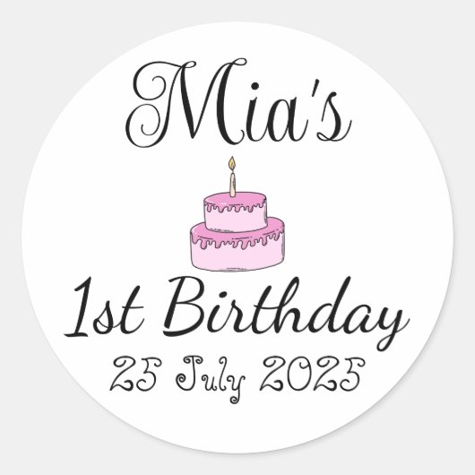 第1期パーソナライズされた生誕生会のお願い ラウンドシール (正面)