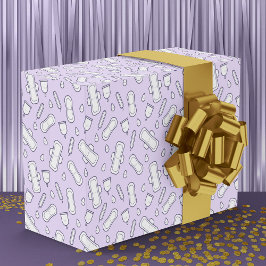 第1期パーティーパステルパープルキュートタンポン ラッピングペーパー