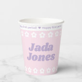 第1期パーティーピンクの漫画の花模様 紙コップ (裏面)