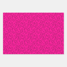 第1期パーティーホットピンクタンポンのパッドパターン ラッピングペーパーシート