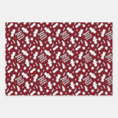 第1期パーティー赤白パッドパターン文字 ラッピングペーパーシート (正面2)