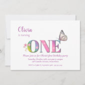 第1期ピンクのレインボーフラワーズ&バタフライパート 招待状 (正面)