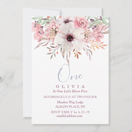 第1期ピンクウォーターフローラ招待状 招待状 (正面)