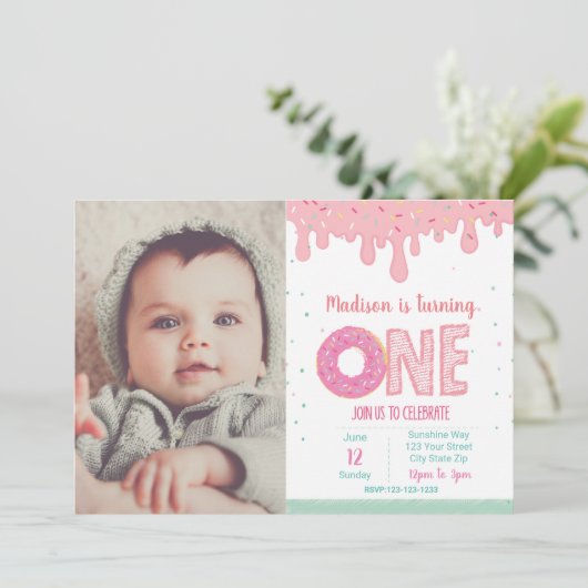 第1期ピンクドーナツ招待状付き写真 招待状 (スタンド正面)