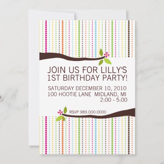 第1期フクロウテーマパーティー招待状 招待状 (裏面)