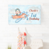 第1期ペンギン飛行機ブルーバナー 横断幕 (インサイチュ)