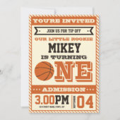 第1期ヴィンテージスタイルバスケットボール招待状 招待状 (正面)