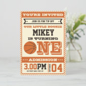 第1期ヴィンテージスタイルバスケットボール招待状 招待状 (スタンド正面)