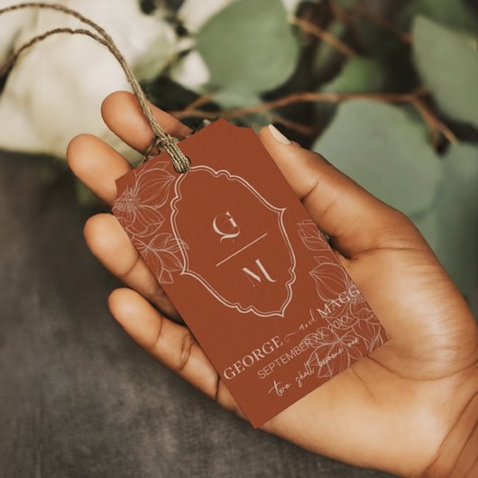 第1期新郎新婦Magnoliaラインアート付き新郎 ギフトタグ