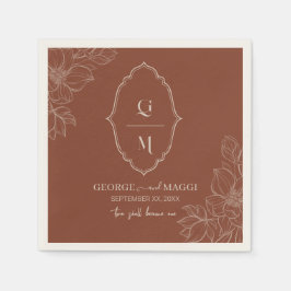 第1期新郎新婦Magnoliaラインアート付き新郎 スタンダードカクテルナプキン