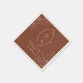 第1期新郎新婦Magnoliaラインアート付き新郎 スタンダードカクテルナプキン (角)