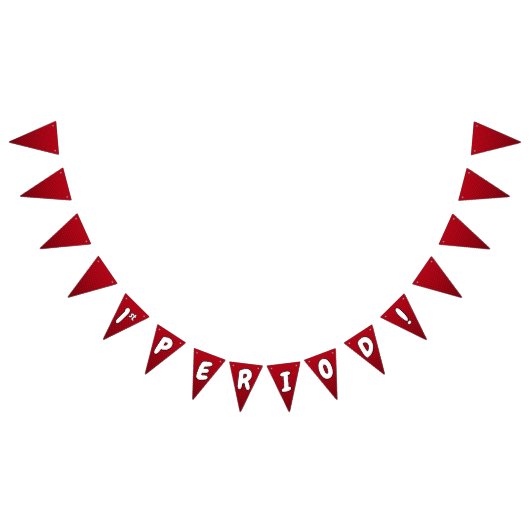 第1期赤白かわいいバブル文字 バンティングフラッグ (全)