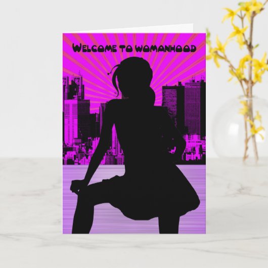 第1期、第1期、女性 カード (黄色い花)