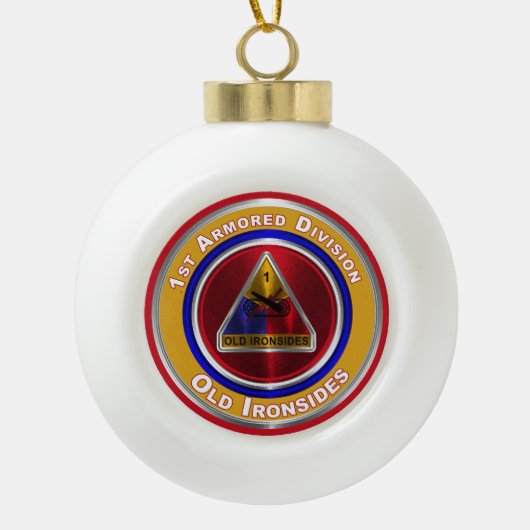 第1機甲師団の思い出のクリスマス セラミックボールオーナメント (正面)