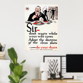 第1次世界大戦で食料ヴィンテージを無駄にするな ポスター (ホームオフィス)