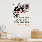 第1次世界大戦で食料ヴィンテージを無駄にするな ポスター (キッチン)