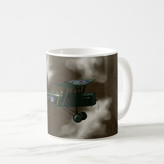 第1次世界大戦のイギリスの戦闘機の茶マグ コーヒーマグカップ (正面右)