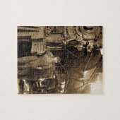 第1次世界大戦のヴィンテージの円形機関車庫Rosies ジグソーパズル (横)