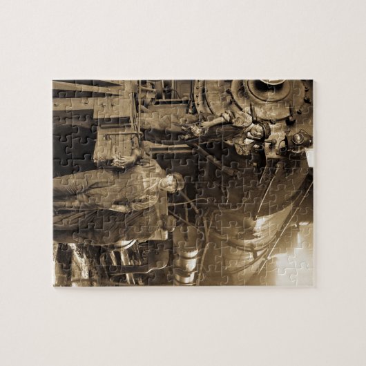 第1次世界大戦のヴィンテージの円形機関車庫Rosies ジグソーパズル (横)