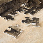 第1次世界大戦のヴィンテージの円形機関車庫Rosies ジグソーパズル (側面)