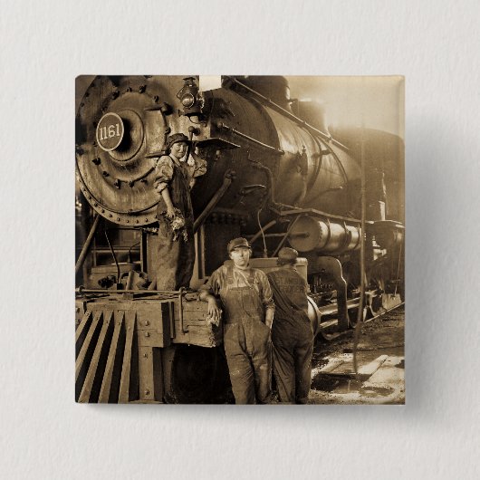 第1次世界大戦のヴィンテージの円形機関車庫Rosies 缶バッジ (正面)