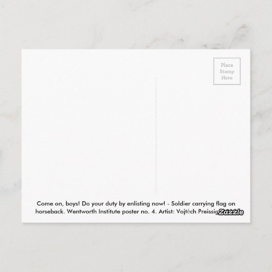 第1次世界大戦の募集ポスター01 ポストカード (裏面)