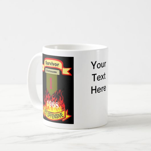 第1歩兵の生存者のベトナムTetの抗勢のマグ コーヒーマグカップ (正面左)
