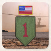 第1歩兵大赤一退役軍人ビーツコースター スクエアペーパーコースター (正面)
