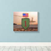 第1歩兵大赤一退役軍人ヴェットパッチ キャンバスプリント (インサイチュ (ウッドフロア))