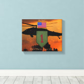 第1歩兵大赤一退役軍人ヴェットパッチ キャンバスプリント (インサイチュ (ウッドフロア))