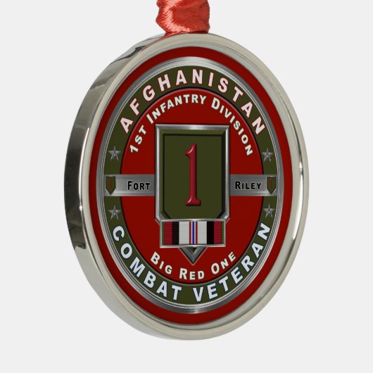 第1歩兵師団アフガニスタン退役軍人 メタルオーナメント (右)