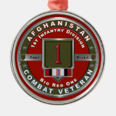 第1歩兵師団アフガニスタン退役軍人 メタルオーナメント (正面)