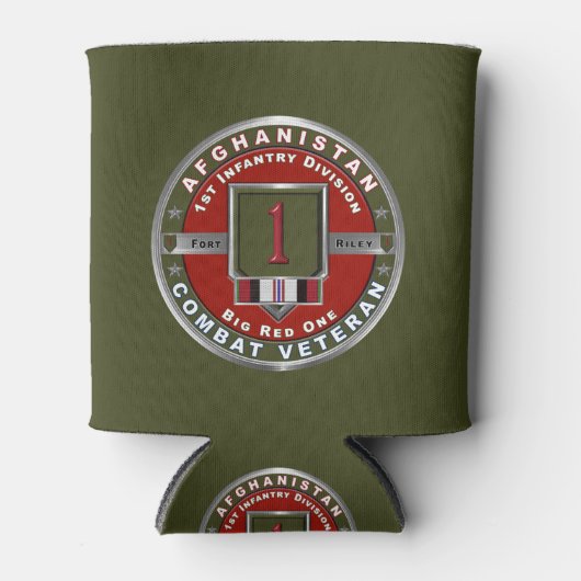第1歩兵師団アフガニスタン退役軍人 缶クーラー (正面)