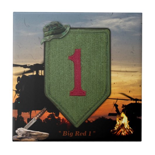 第1歩兵師団フォートライリービッグレッドワン退役軍人 タイル (正面)