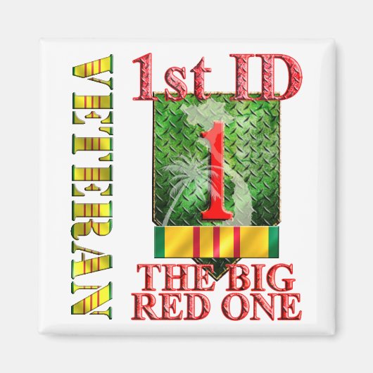 第1歩兵師団ベトナム退役軍人 マグネット (正面)