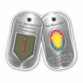 第1歩兵師団犬タグ車ビニール シール (正面)