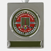 第1歩兵師団砂漠防風退役軍人  シルバープレートバナーオーナメント (正面)