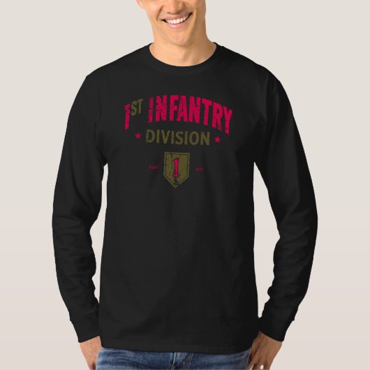 第1歩兵師団「BRO」ロング動揺してル Tシャツ (正面)