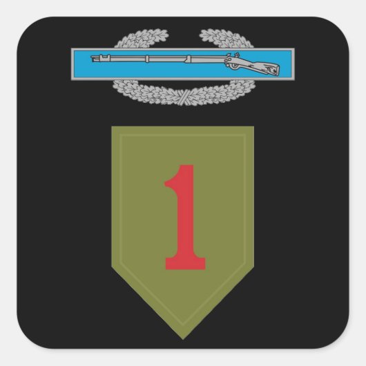 第1歩兵師団CIBステッカー スクエアシール (正面)