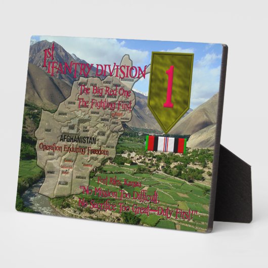 第1歩兵師団OEF退役軍人プラーク フォトプラーク (側面)