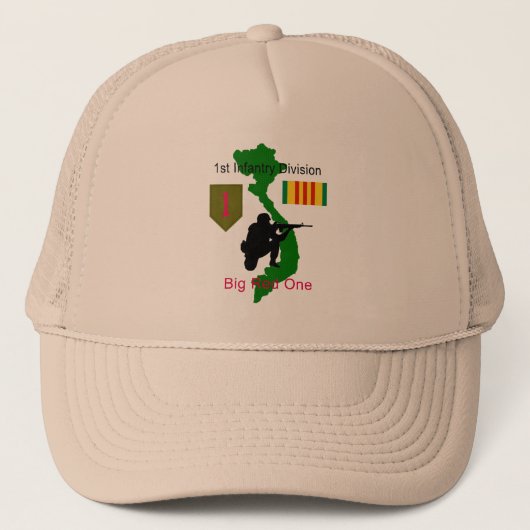 第1歩兵部隊の大きい赤1のベトナムの獣医の帽子 キャップ (正面)